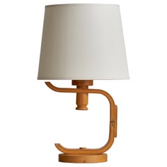 Swedish Designer, Table Lamp, Pine, Sweden, 1970s