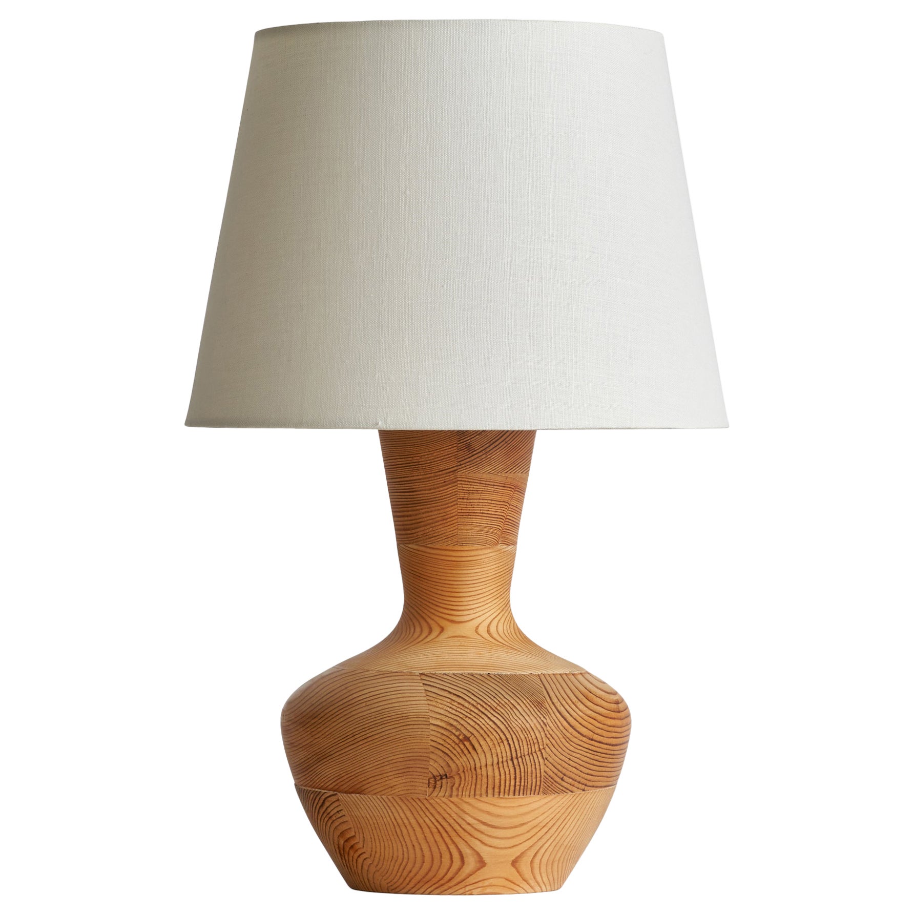 Swedish Designer, Table Lamp, Pine, Sweden, 1970s