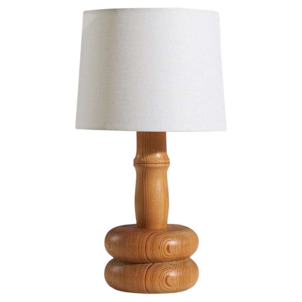 Swedish Designer, Table Lamp, Pine, Sweden, 1970s