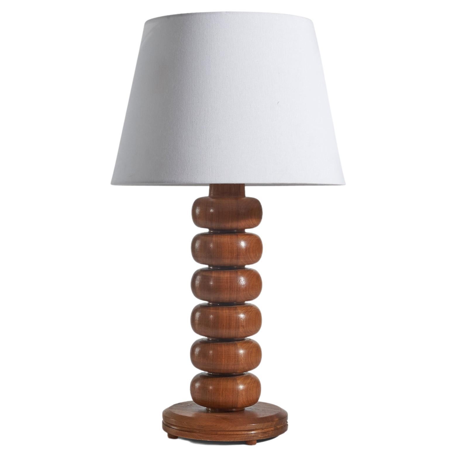 Swedish Designer, Table Lamp, Pine, Sweden, 1970s For Sale