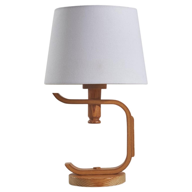 Swedish Designer, Table Lamp, Pine, Sweden, 1970s For Sale at 1stDibs