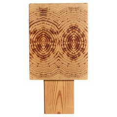 Schwedische Designerin, Tischlampe, Kiefernholz, Schweden, 1970er Jahre