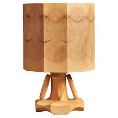 Vintage Swedish Designer, Table Lamp, Pine, Sweden, 1970s