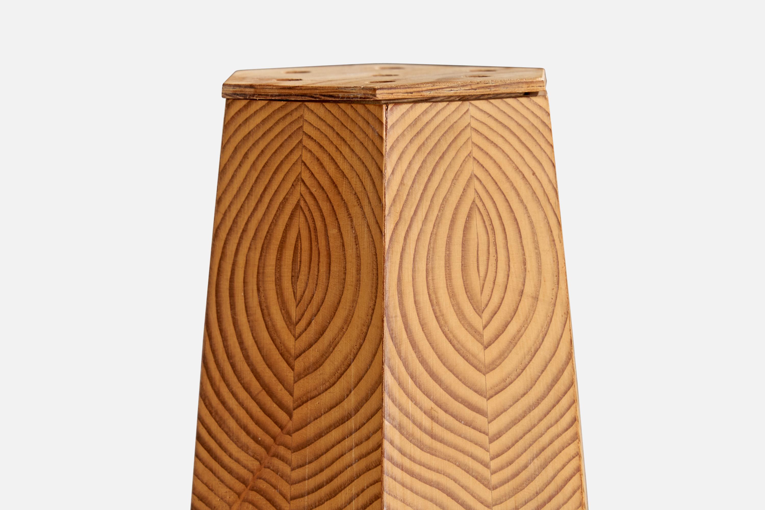 Swedish Designer, Table Lamp, Pine, Sweden, 1973 For Sale 2