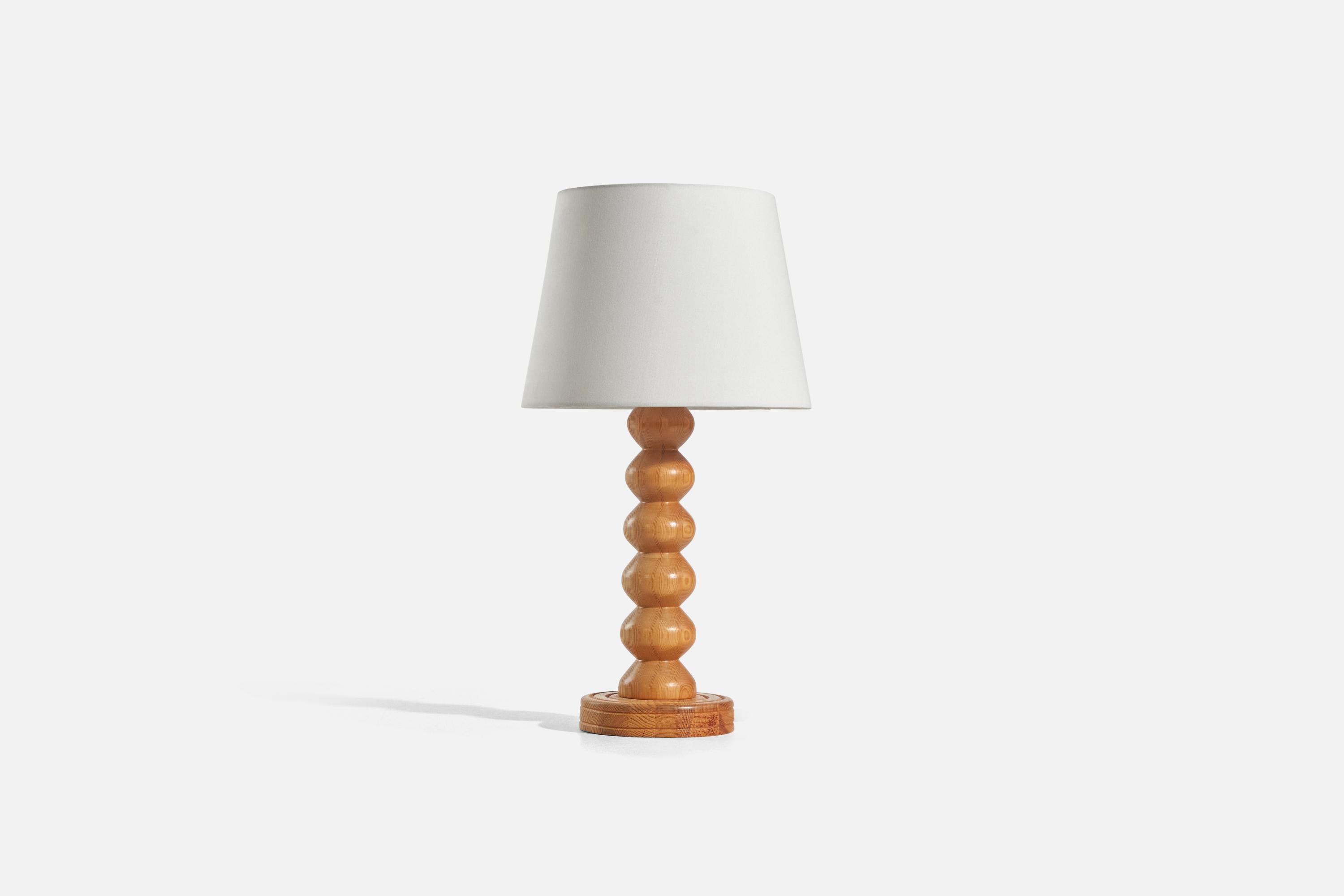 Modern Swedish Designer, Table Lamp, Pine, Sweden, 1978 For Sale
