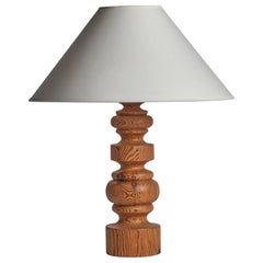 Swedish Designer, Table Lamp, Pine, Sweden, 1979