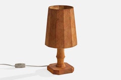Swedish Designer, Table Lamp, Pine, Sweden, 1980s