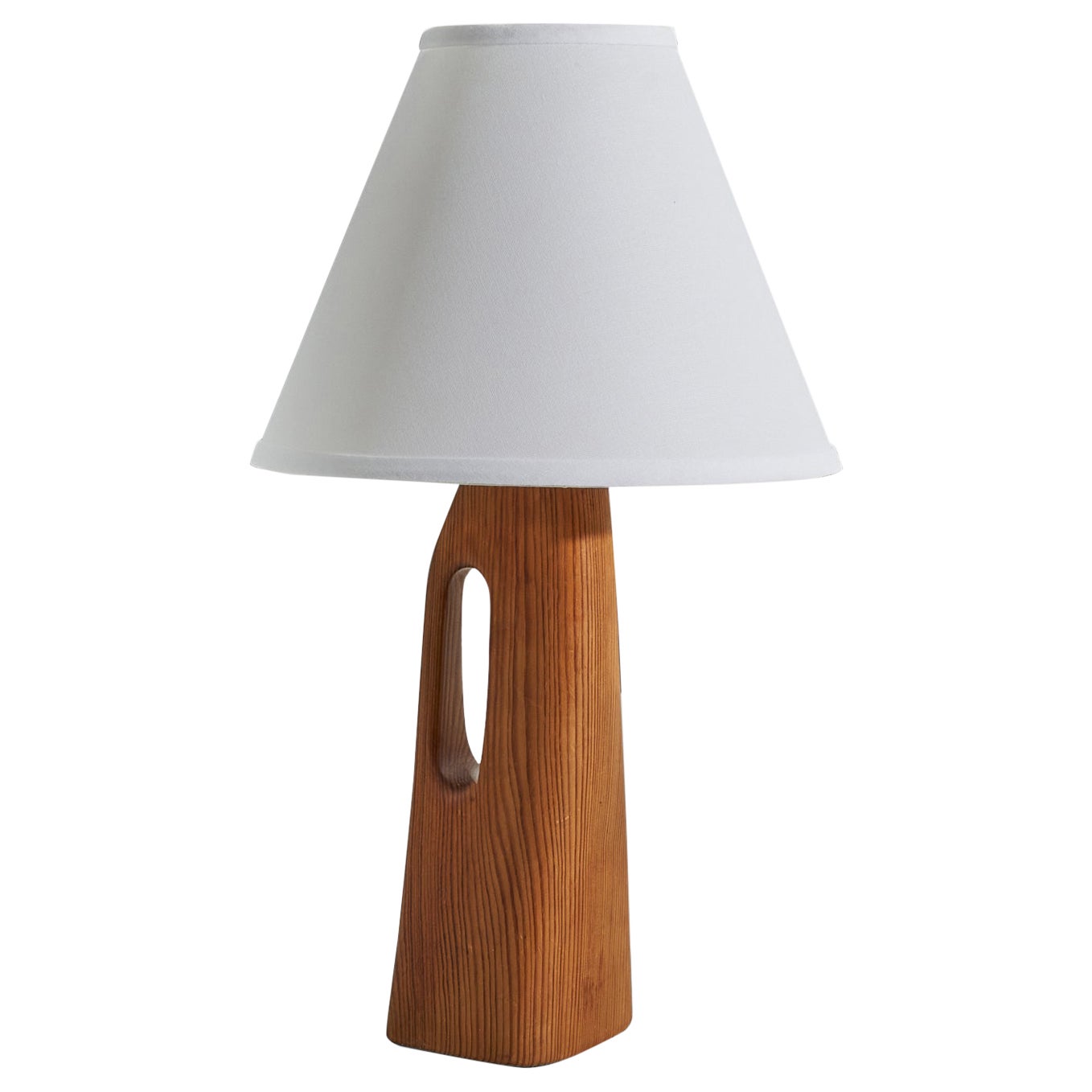 Swedish Designer, Table Lamp, Pine, Sweden, c. 1960s For Sale