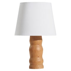 Swedish Designer, Table Lamp, Pine, Sweden, c. 1970s