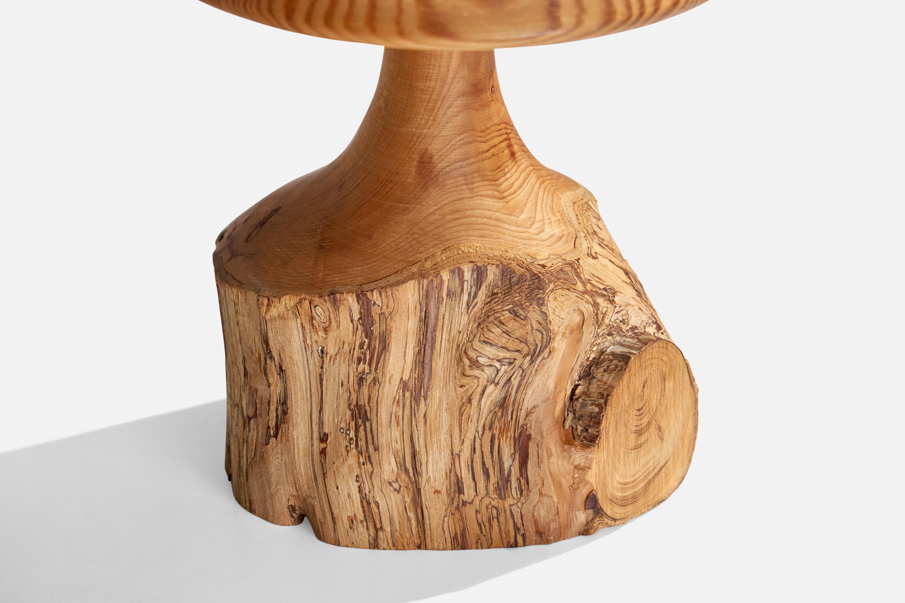 Designer suédois, lampe de bureau, pin, bois, Suède, 1970 en vente 5