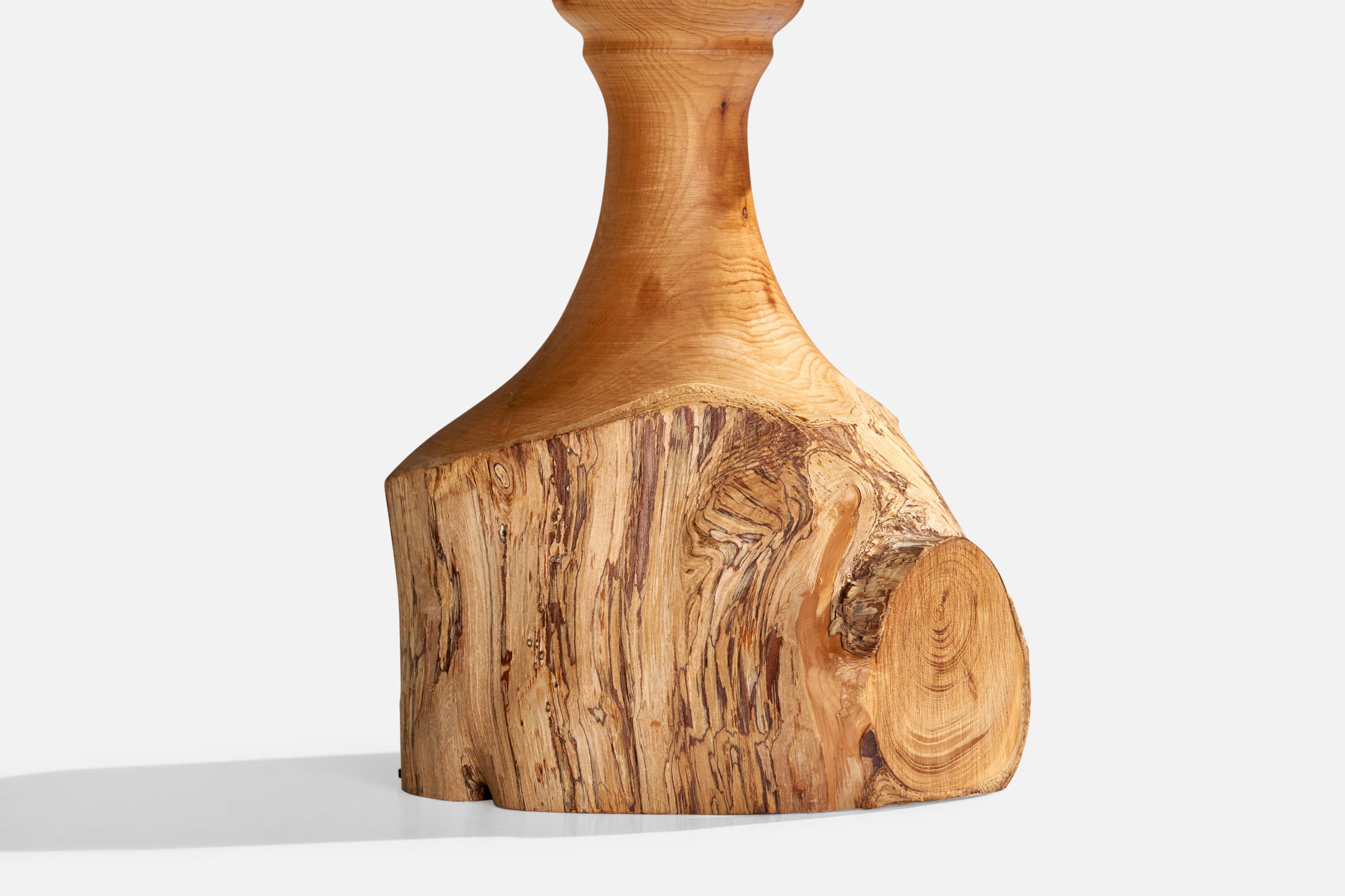 Suédois Designer suédois, lampe de bureau, pin, bois, Suède, 1970 en vente