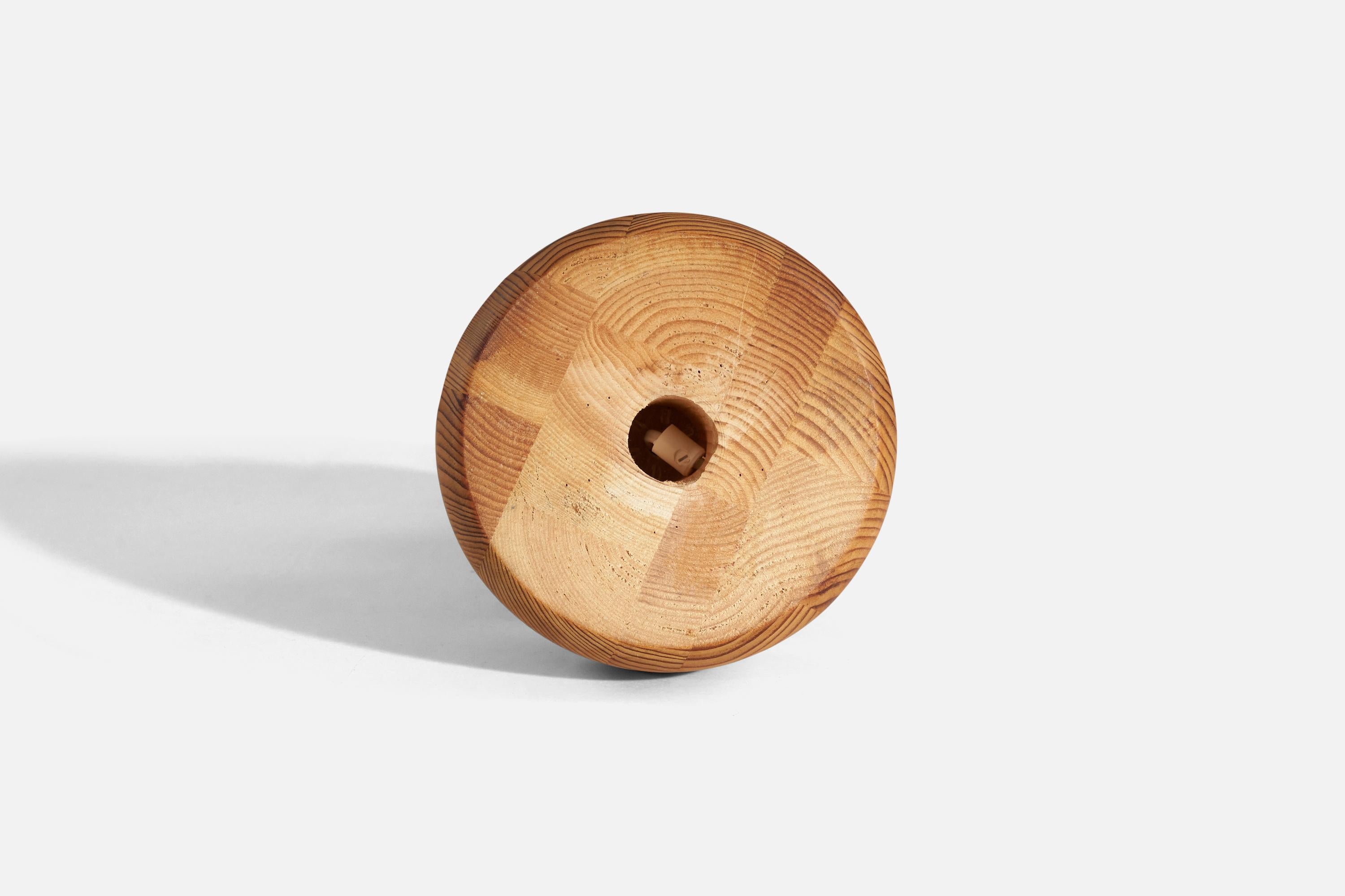 Late 20th Century Swedish Designer, Table Lamp, Pine Wood, Sweden, 1970s