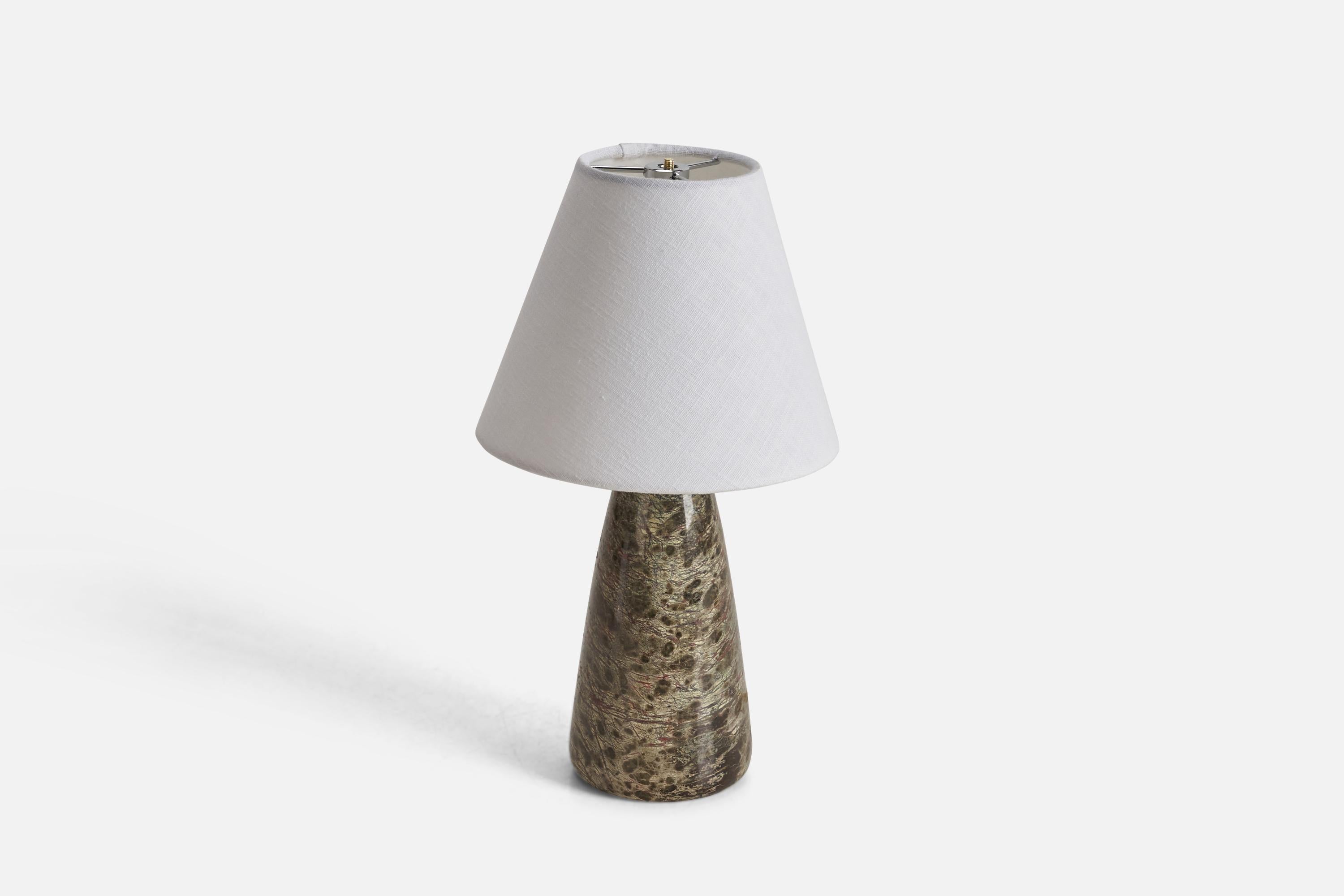 Mid-Century Modern Swedish Designer, Table Lamp, Polished Stone, Sweden, 1970s For Sale