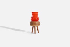 Swedish Designer, Table Lamp, Glass, Oak, Sweden, c. 1960s