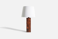 Swedish Designer, Table Lamp, Rosewood, Sweden, 1970s