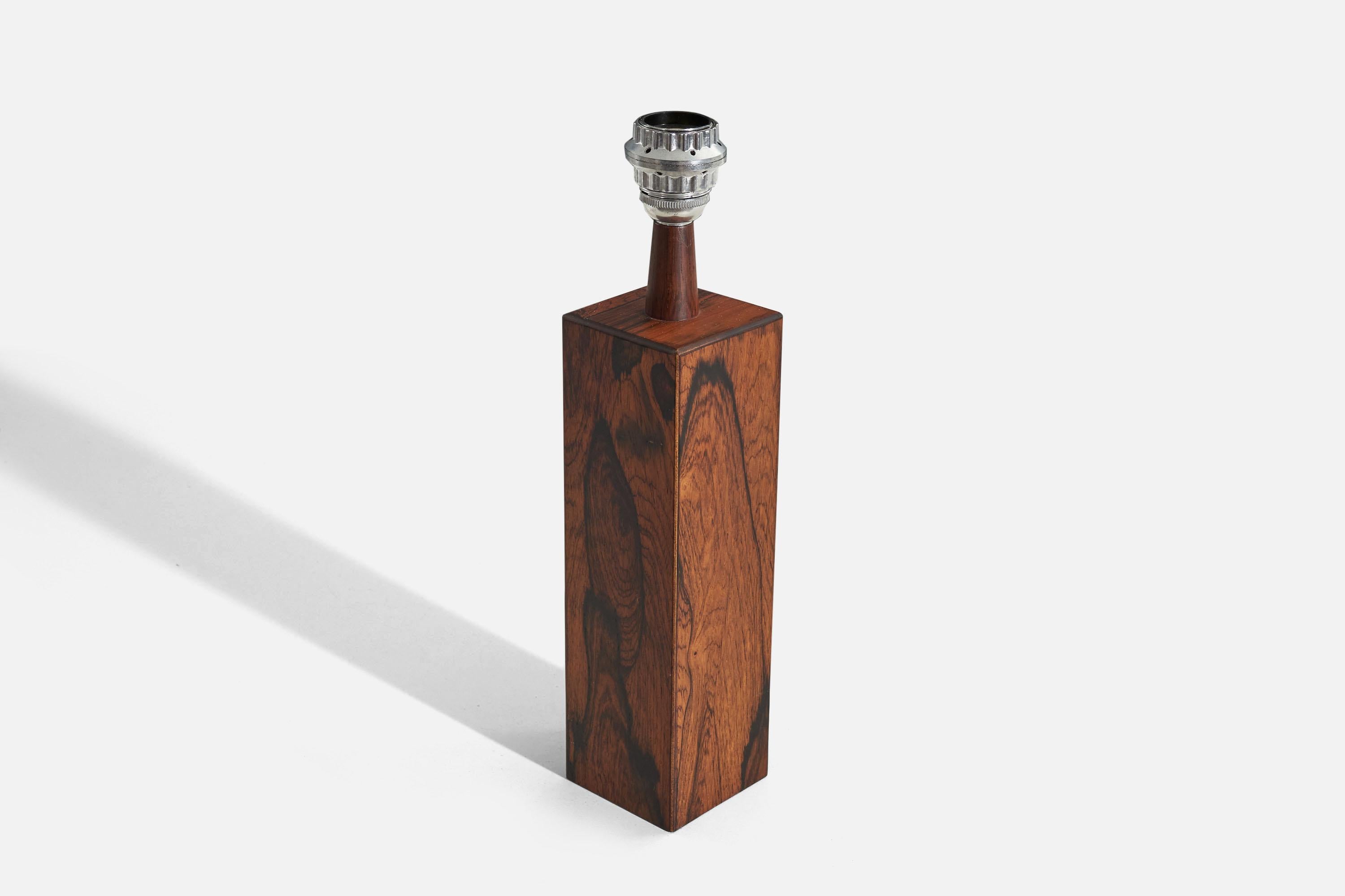 Late 20th Century Swedish Designer, Table Lamp, Rosewood, Sweden, 1970s For Sale