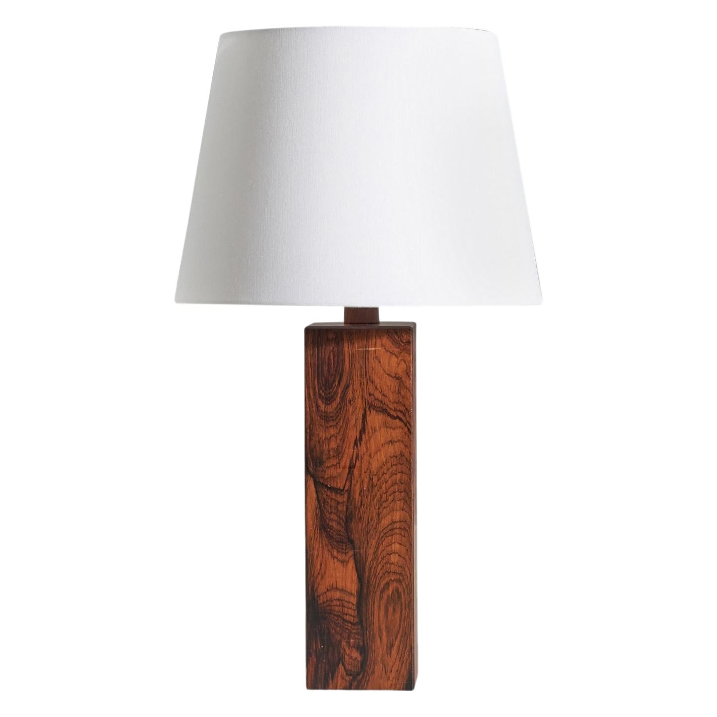 Swedish Designer, Table Lamp, Rosewood, Sweden, 1970s