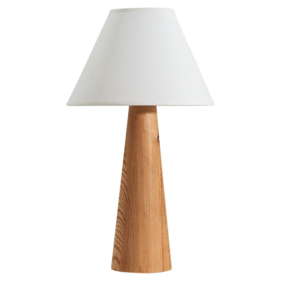 Swedish Designer, Table Lamp, Solid Pine, Sweden, 1960s For Sale