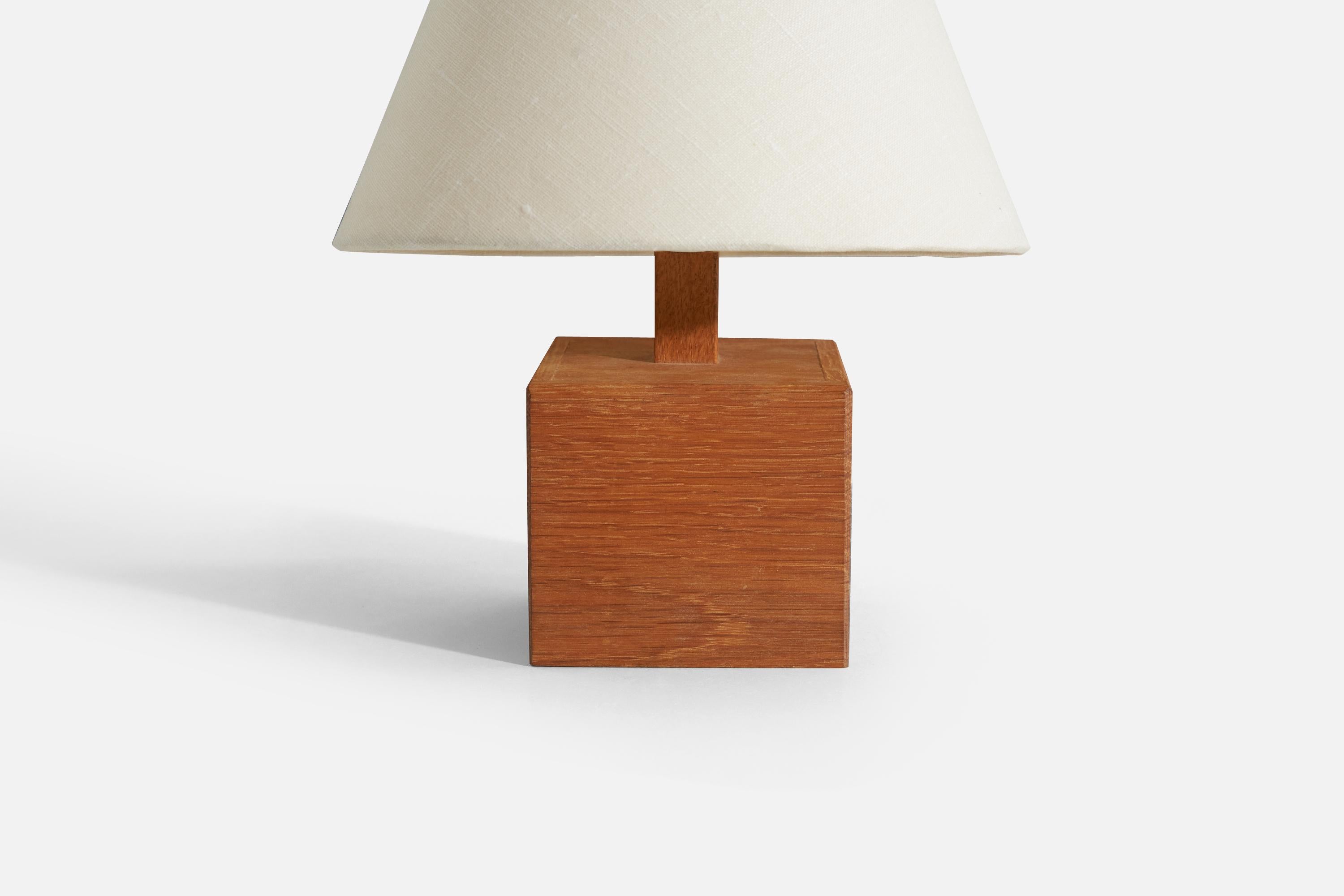 Mid-20th Century Swedish Designer, Table Lamp, Solid Teak, Sweden, 1950s For Sale
