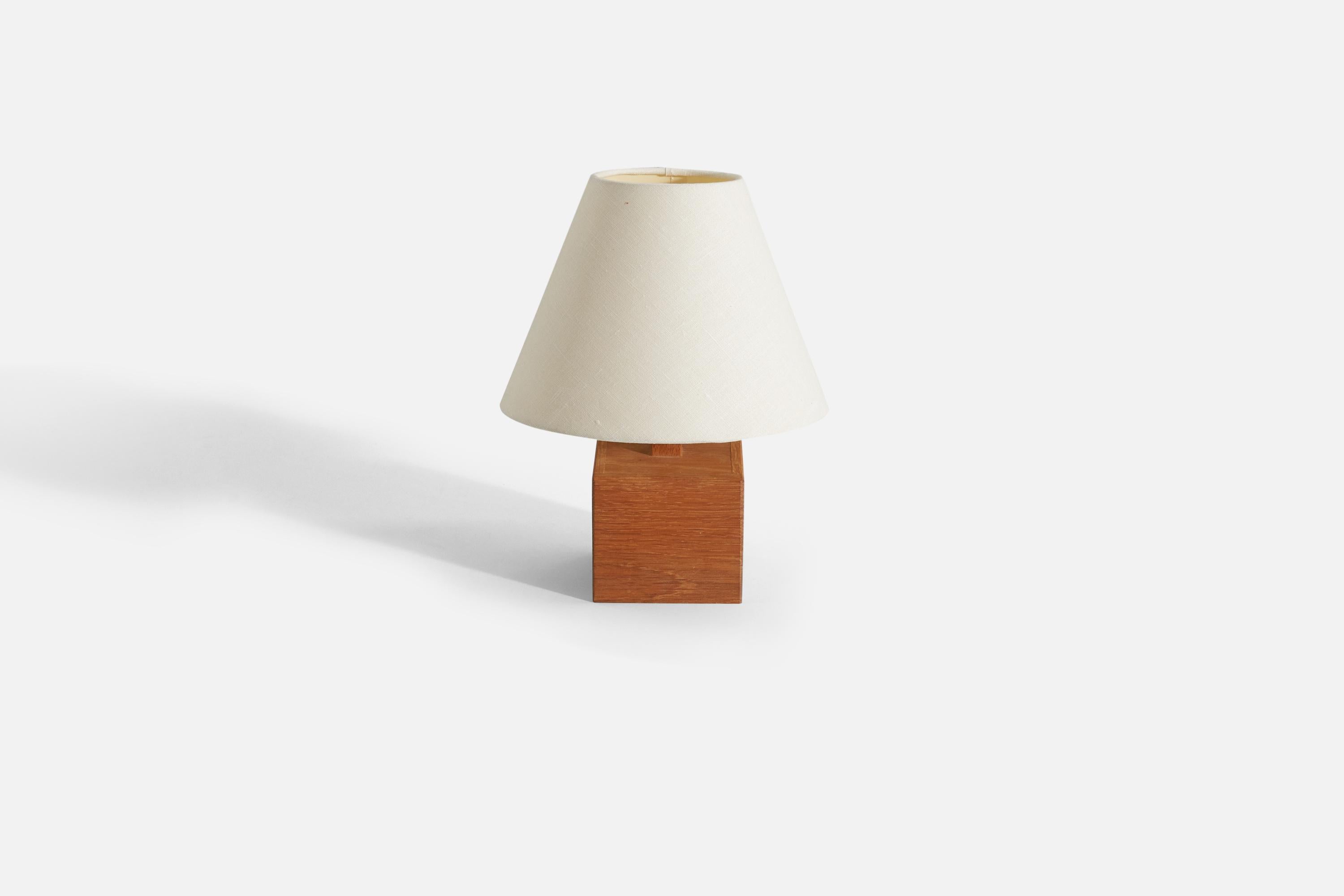 Swedish Designer, Table Lamp, Solid Teak, Sweden, 1950s For Sale 1