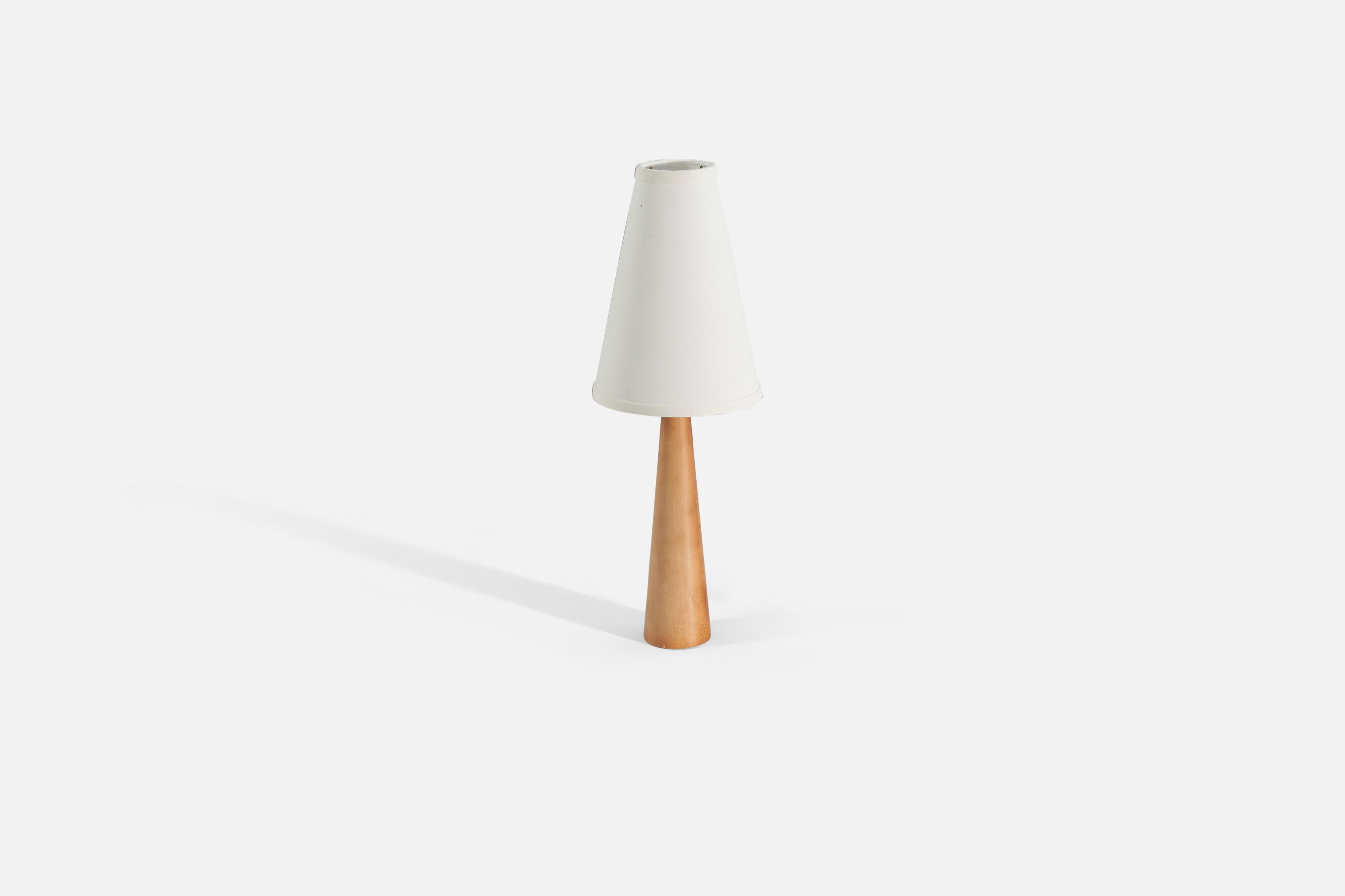 Mid-Century Modern Swedish Designer, Table Lamp, Solid Turned Wood, Sweden, 1970s For Sale
