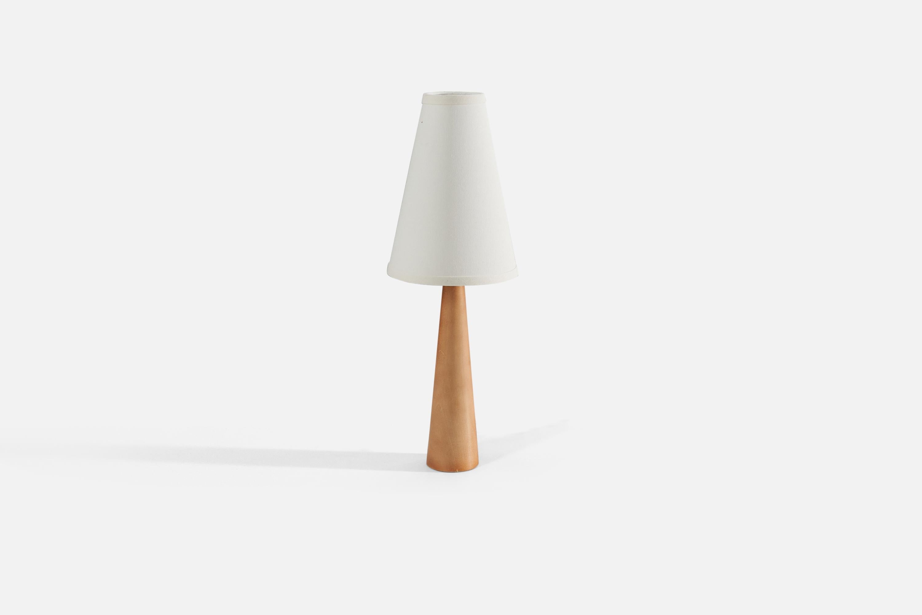 Late 20th Century Swedish Designer, Table Lamp, Solid Turned Wood, Sweden, 1970s For Sale