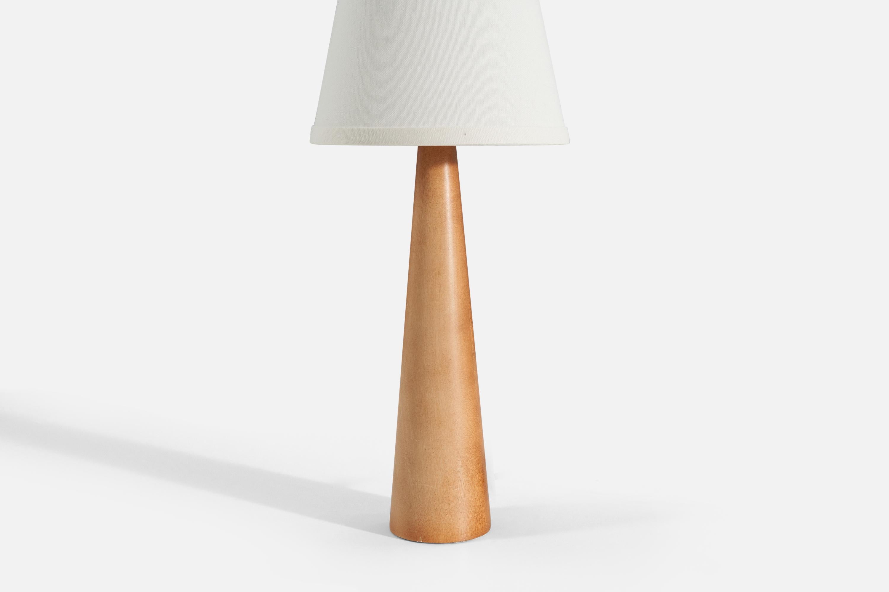 Swedish Designer, Table Lamp, Solid Turned Wood, Sweden, 1970s For Sale 1