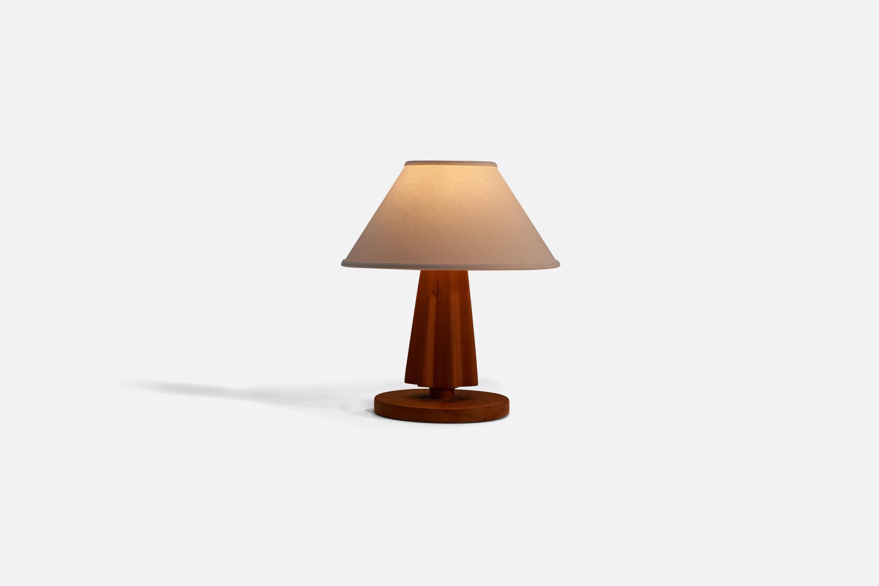 Mid-Century Modern Swedish Designer, Table Lamp, Solid Wood, Sweden, c. 1960s For Sale