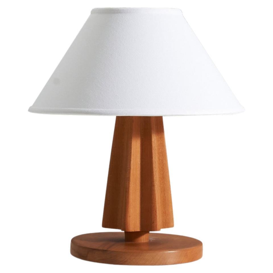 Swedish Designer, Table Lamp, Solid Wood, Sweden, c. 1960s For Sale