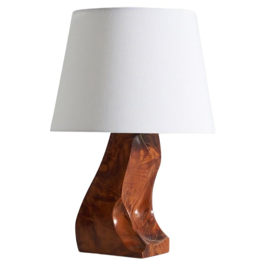 Swedish Designer, Table Lamp, Solid Wood, Sweden, c. 1970s For Sale