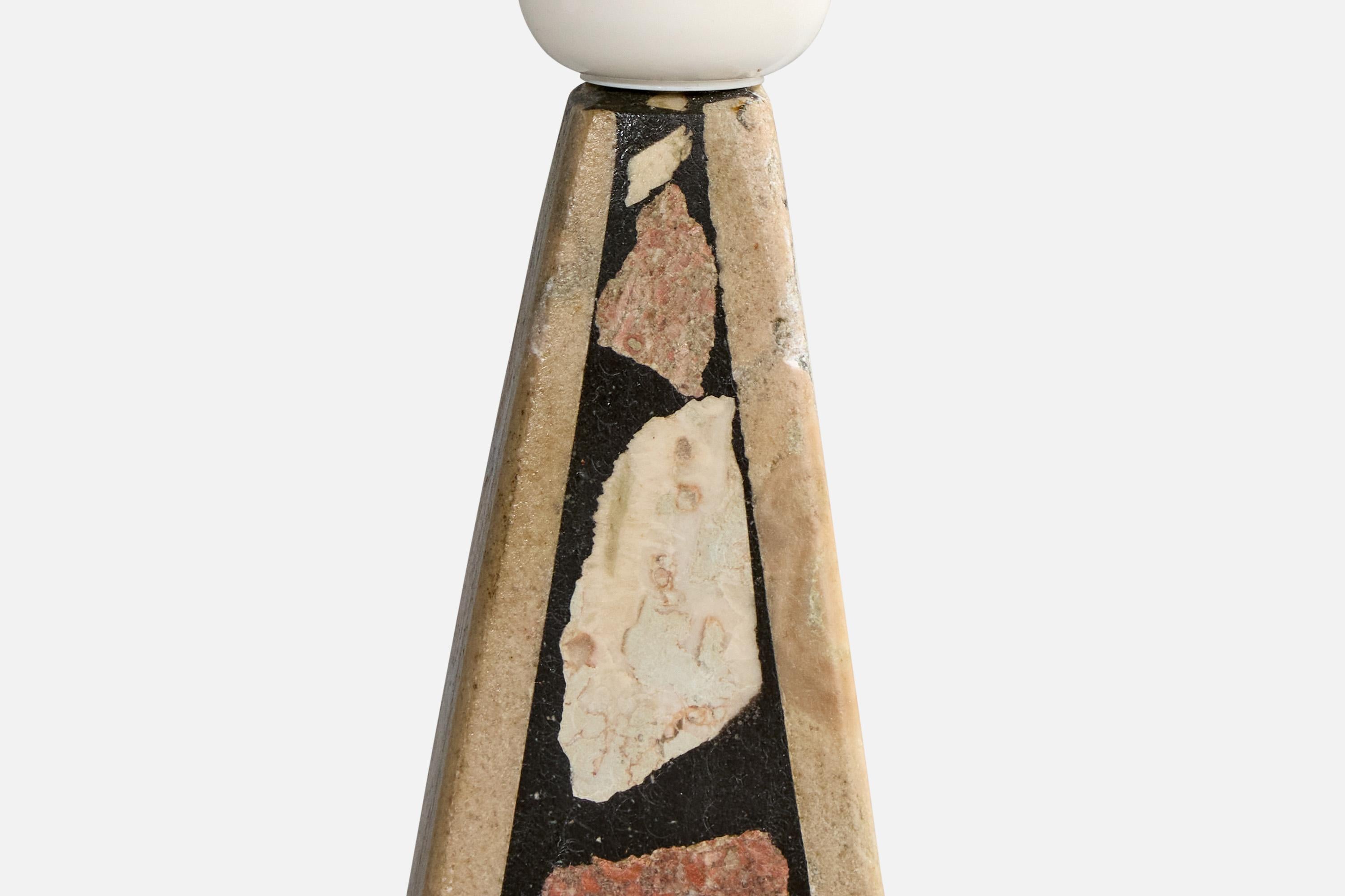 Swedish Designer, Table Lamp, Stone, Sweden, 1970s For Sale 5