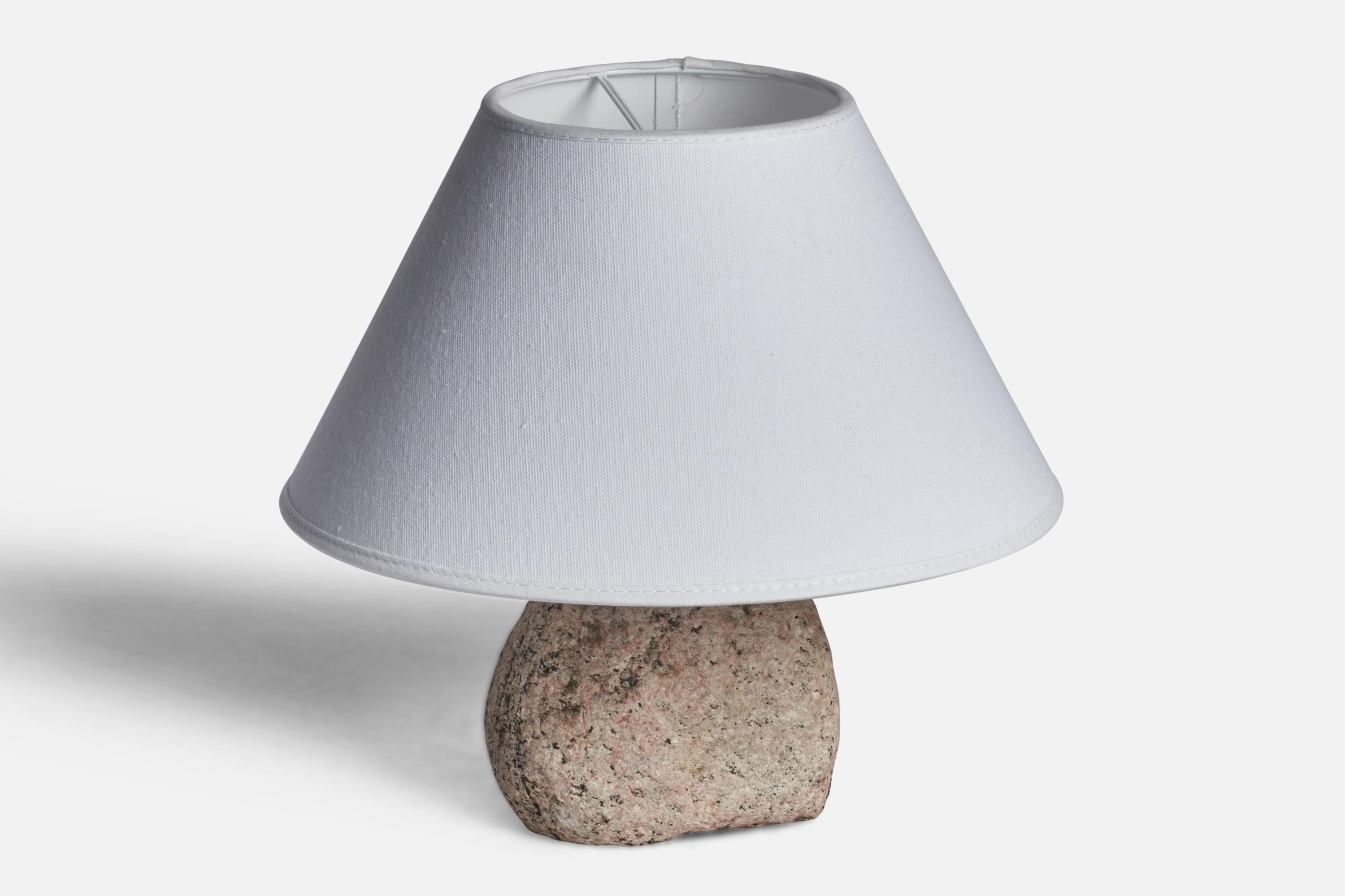Post-Modern Swedish Designer, Table Lamp, Stone, Sweden, 1970s For Sale