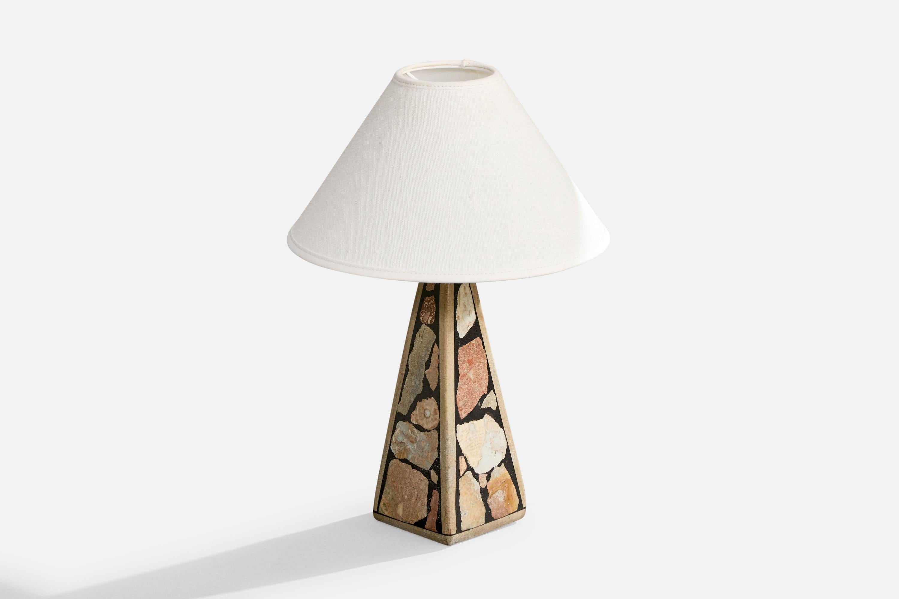Mid-Century Modern Swedish Designer, Table Lamp, Stone, Sweden, 1970s For Sale