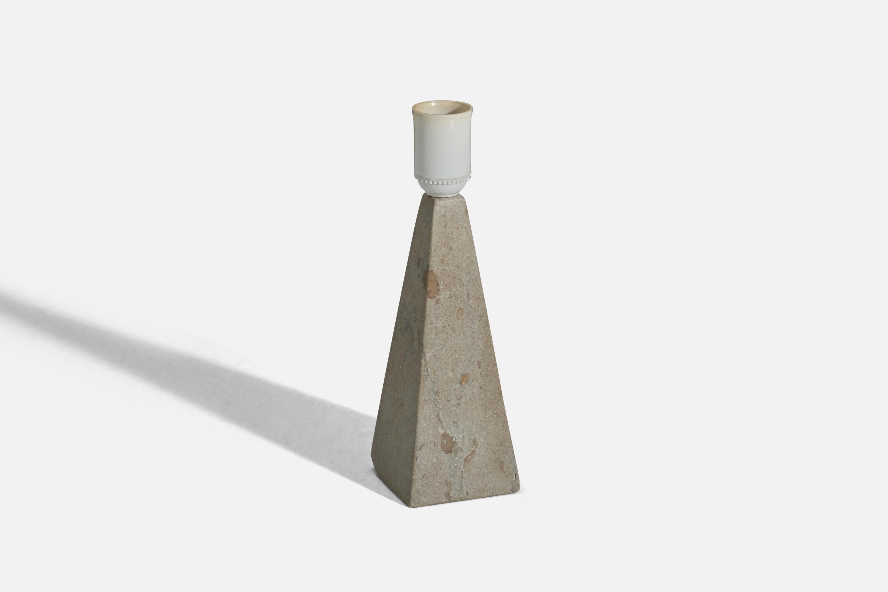 Swedish Designer, Table Lamp, Stone, Sweden, 1970s In Good Condition For Sale In High Point, NC