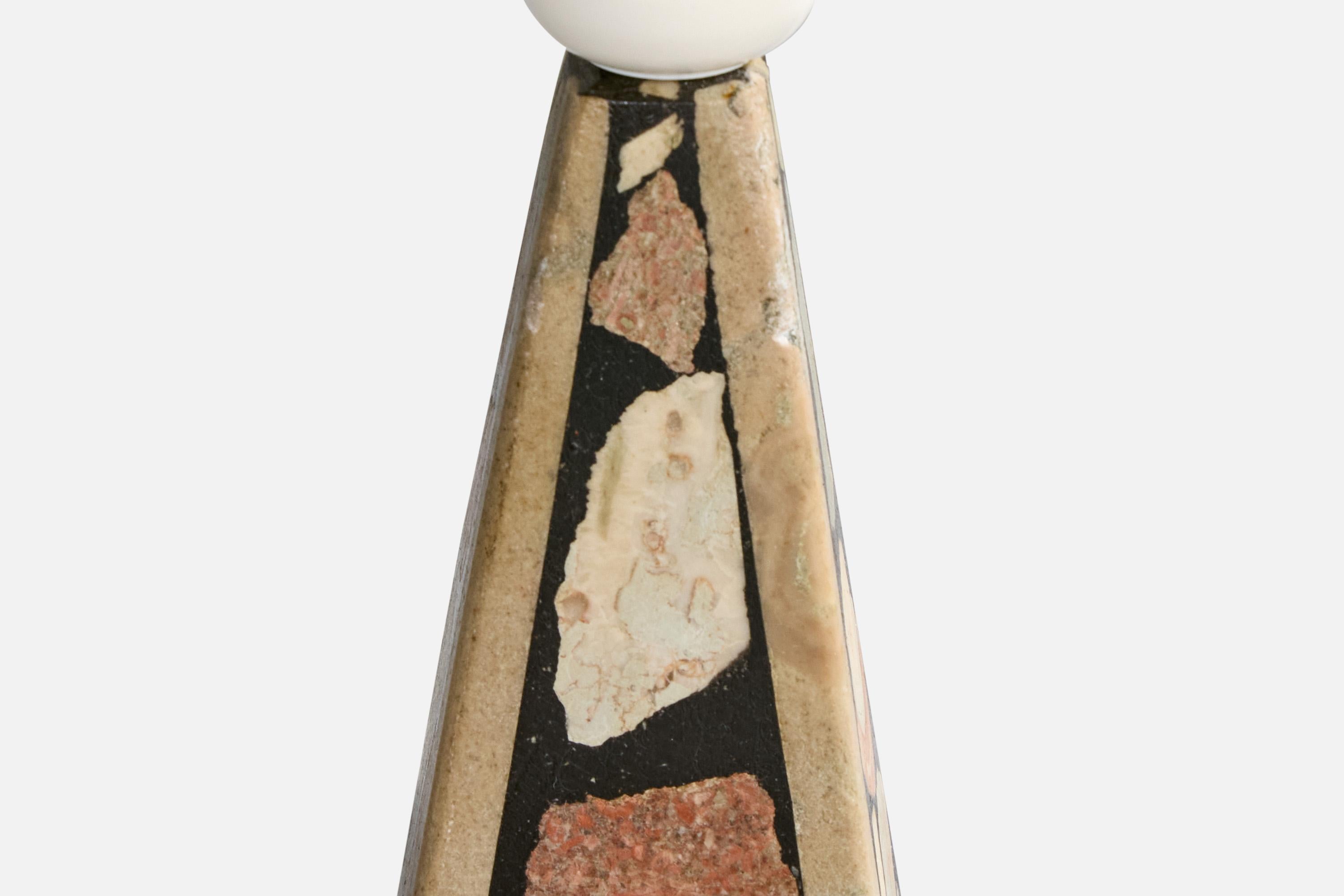 Swedish Designer, Table Lamp, Stone, Sweden, 1970s For Sale 3