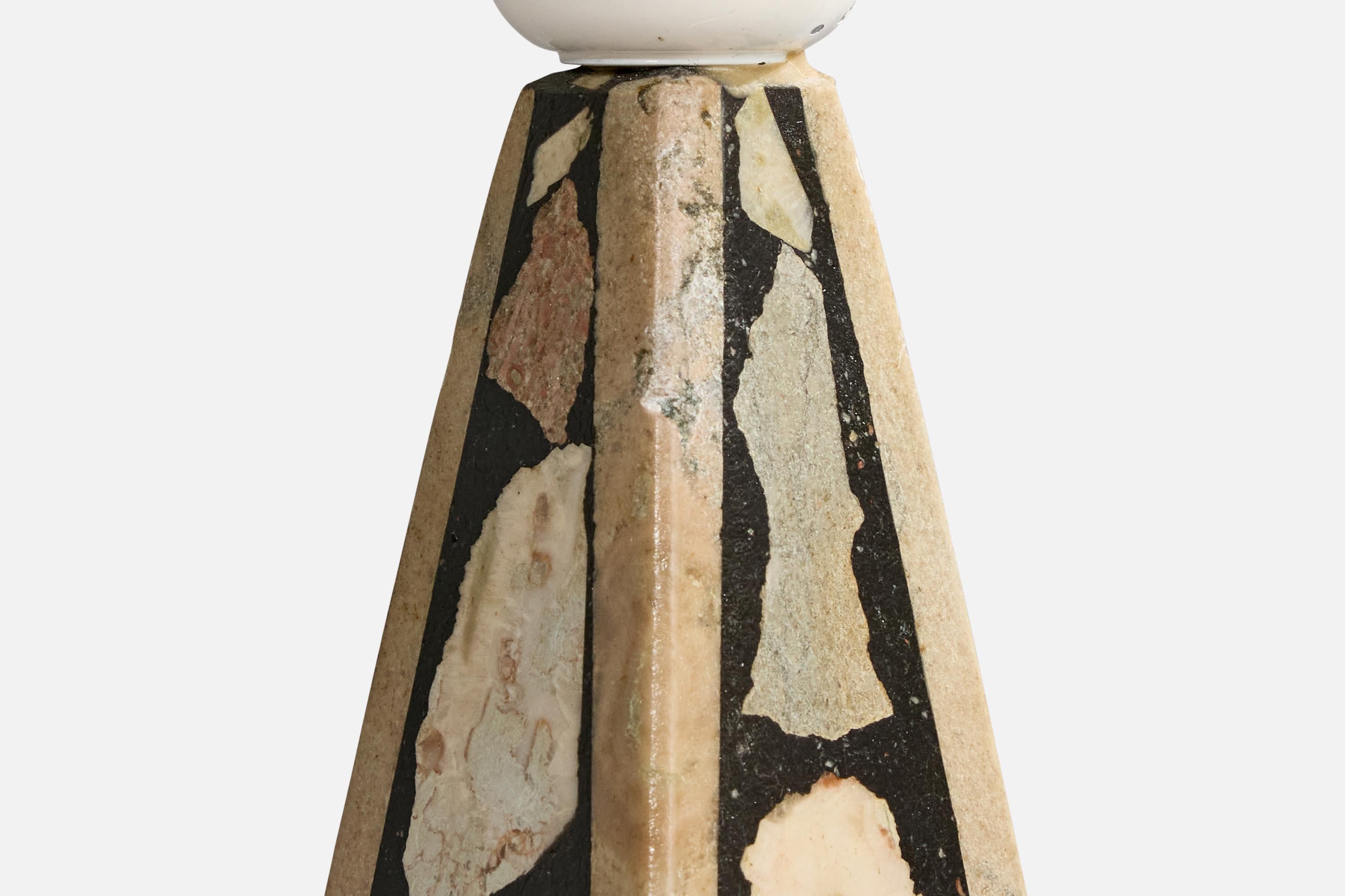 Swedish Designer, Table Lamp, Stone, Sweden, 1970s For Sale 4