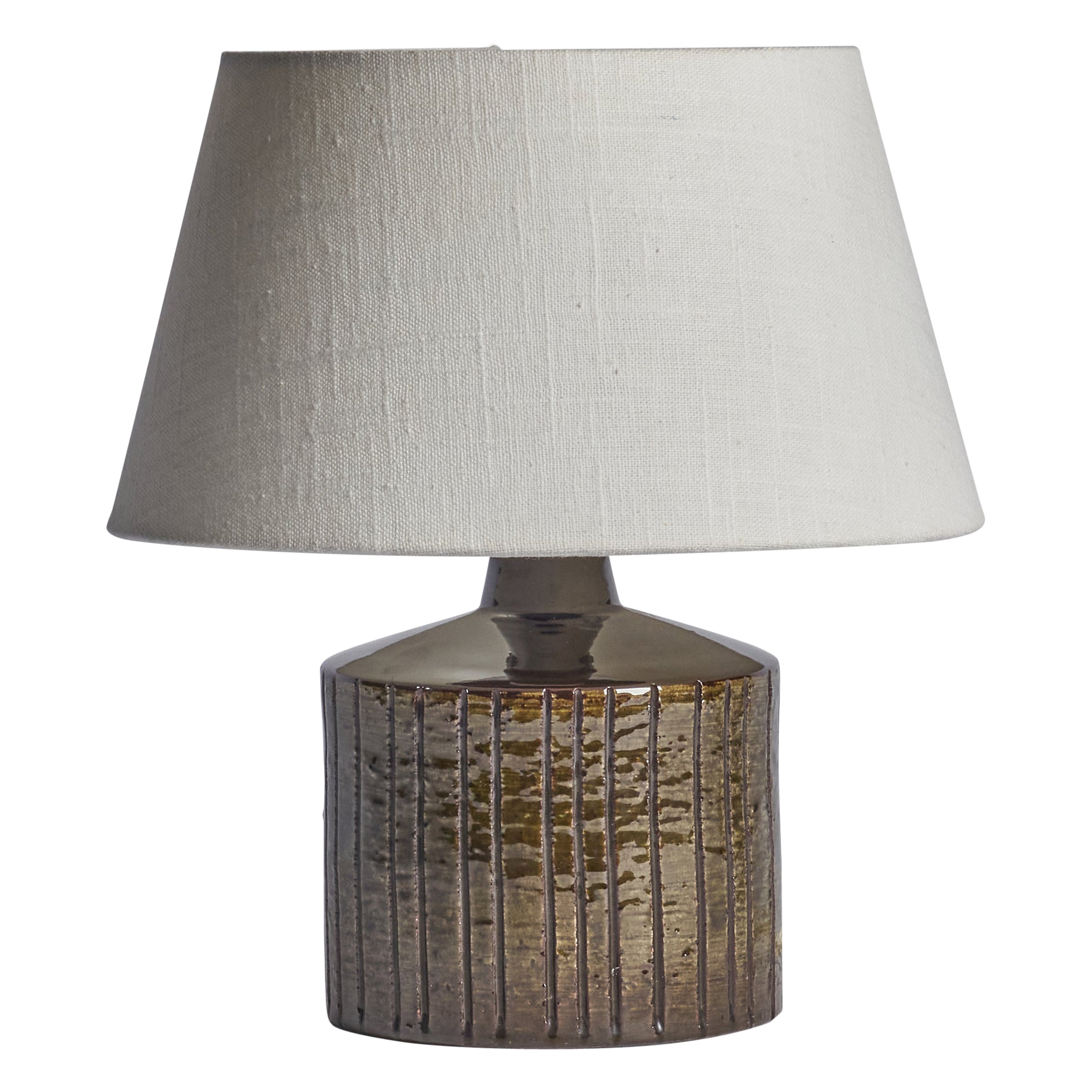Diseñador sueco, lámpara de mesa, gres, Suecia, años 1950