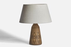 Designer suédois, lampe de bureau, grès, Suède, années 1960