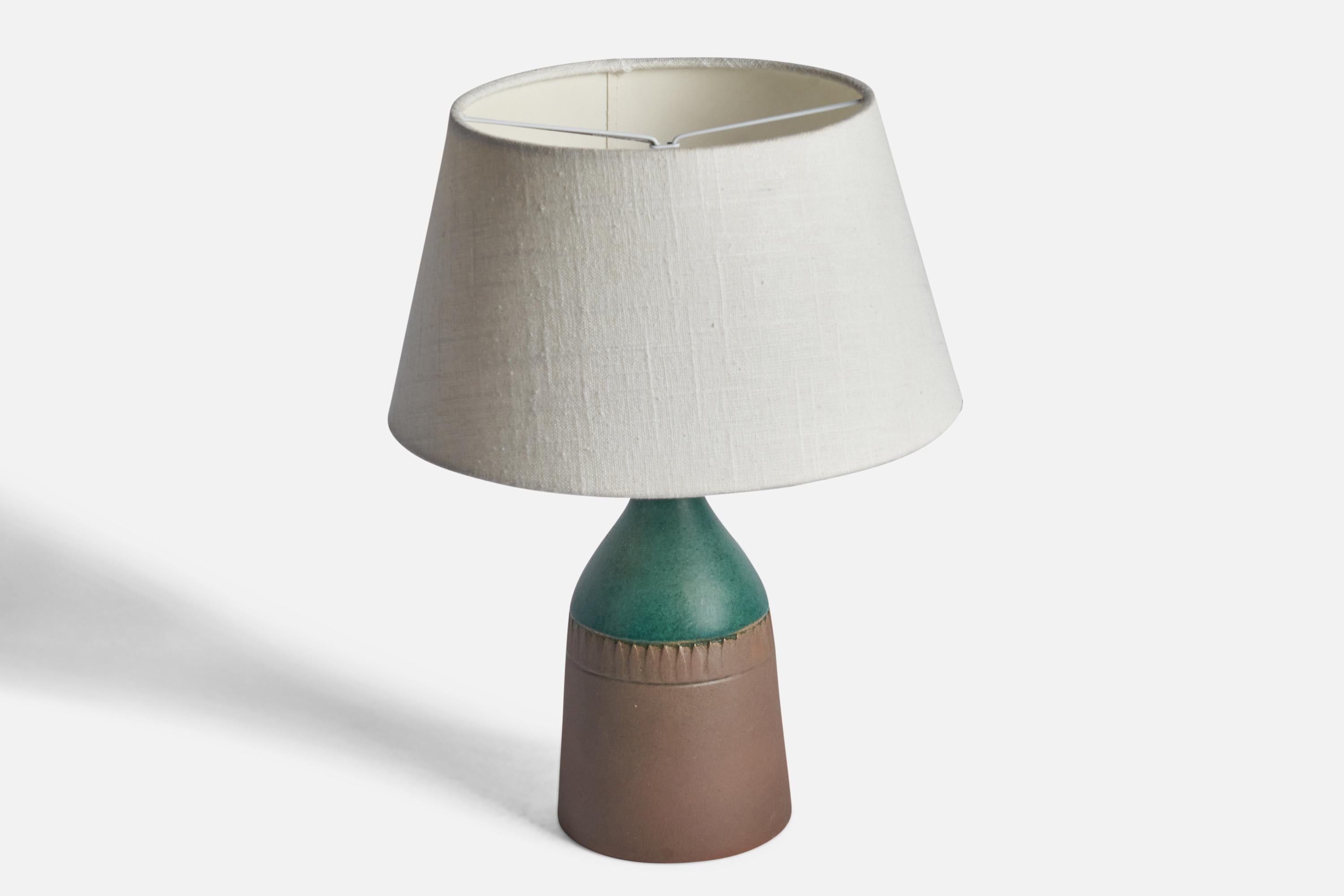 Mid-Century Modern Swedish Designer, Table Lamp, Stoneware, Sweden, 1960s For Sale