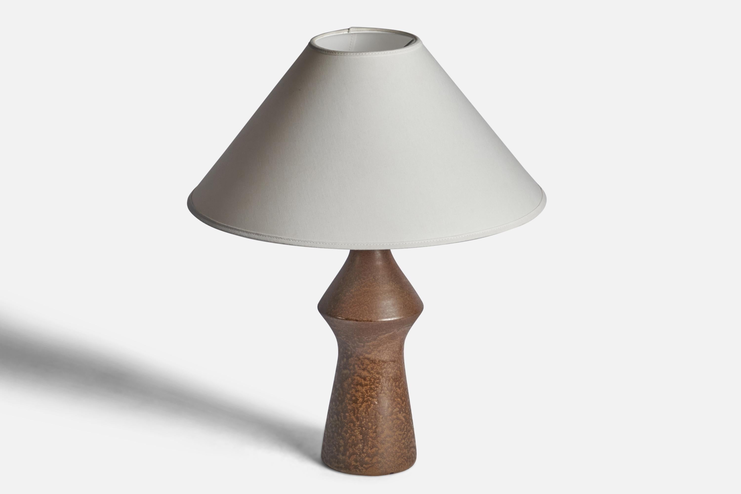 Mid-Century Modern Swedish Designer, Table Lamp, Stoneware, Sweden, 1960s For Sale