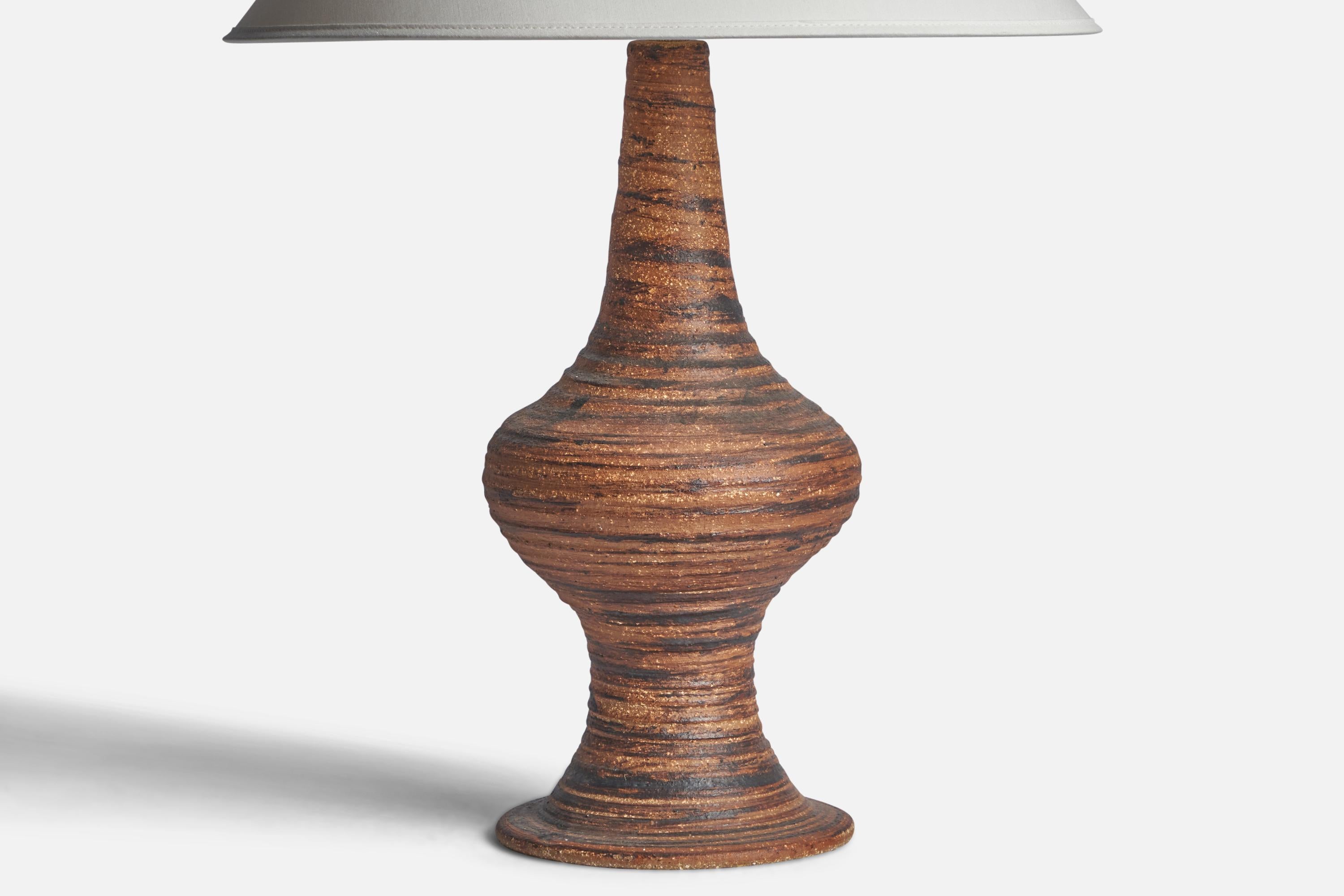 Mid-20th Century Swedish Designer, Table Lamp, Stoneware, Sweden, 1960s For Sale