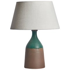 Diseñador sueco, lámpara de mesa, gres, Suecia, años 1960