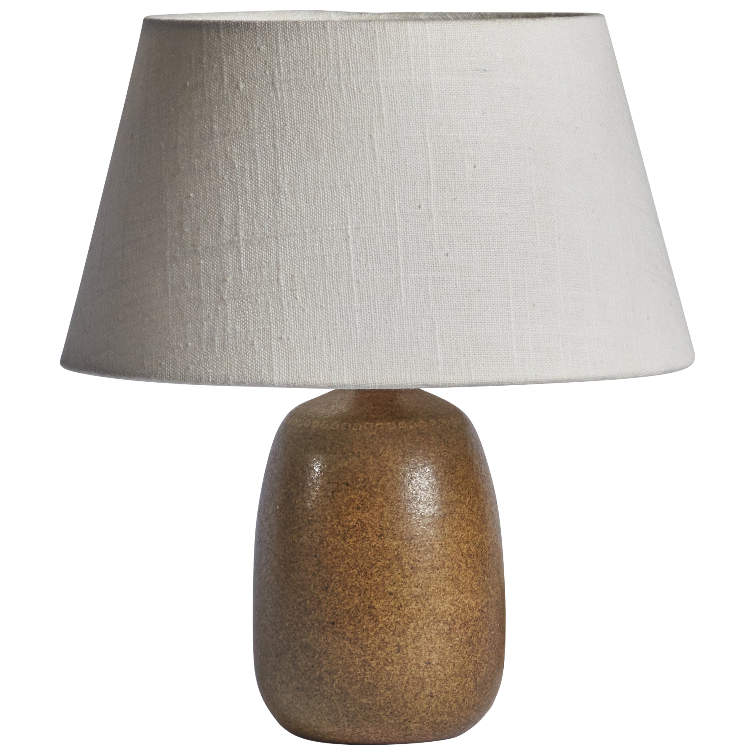 Diseñador sueco, lámpara de mesa, gres, Suecia, años 1960