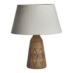 Diseñador sueco, lámpara de mesa, gres, Suecia, años 1960