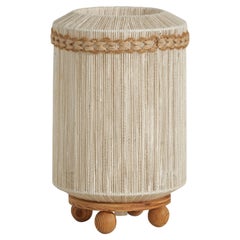Schwedische Designerin, Tischlampe, Schnur, Kiefernholz, Schweden, 1960er Jahre