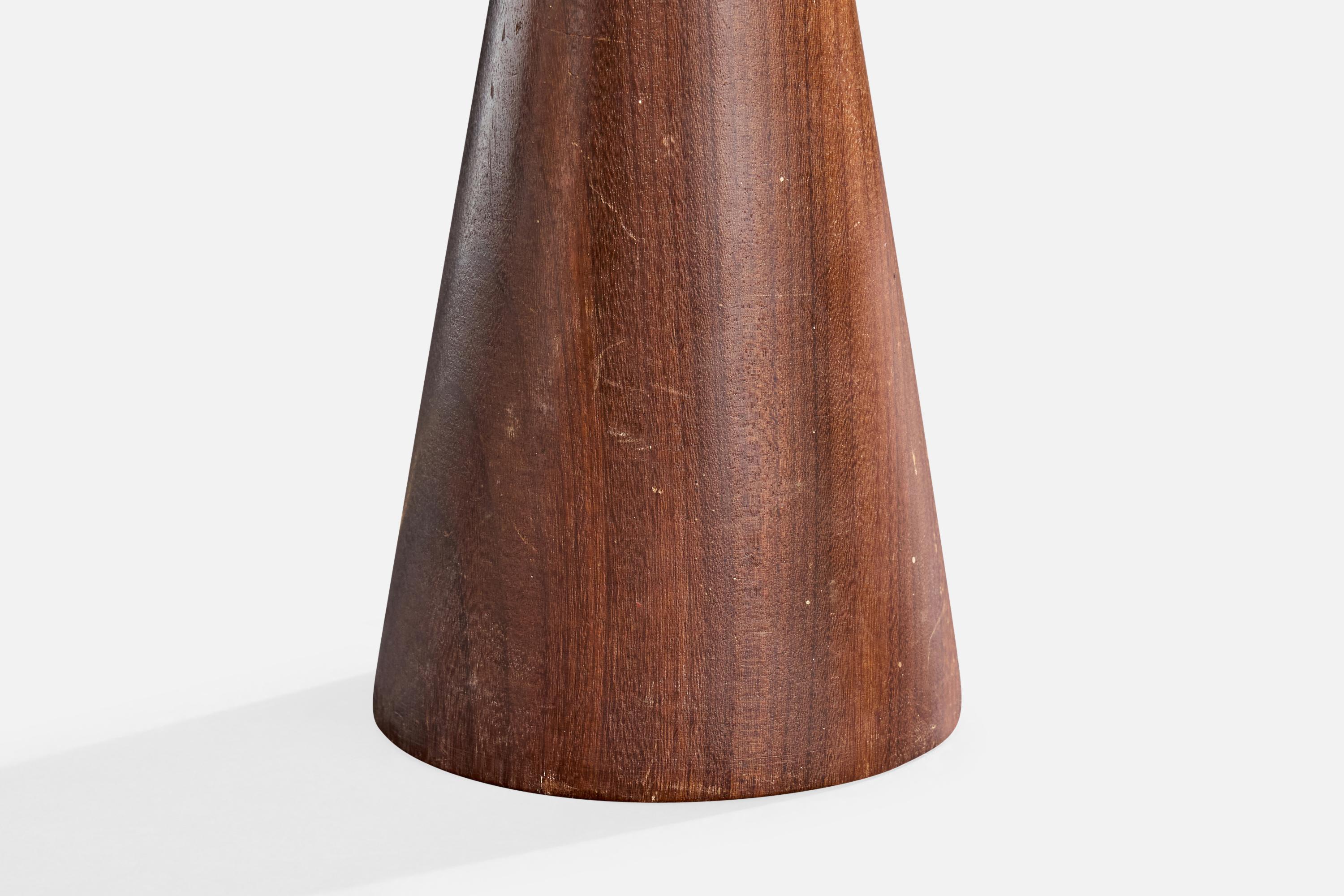 Tissu Designer suédois, lampe de table, teck, tissu, Suède, années 1950 en vente