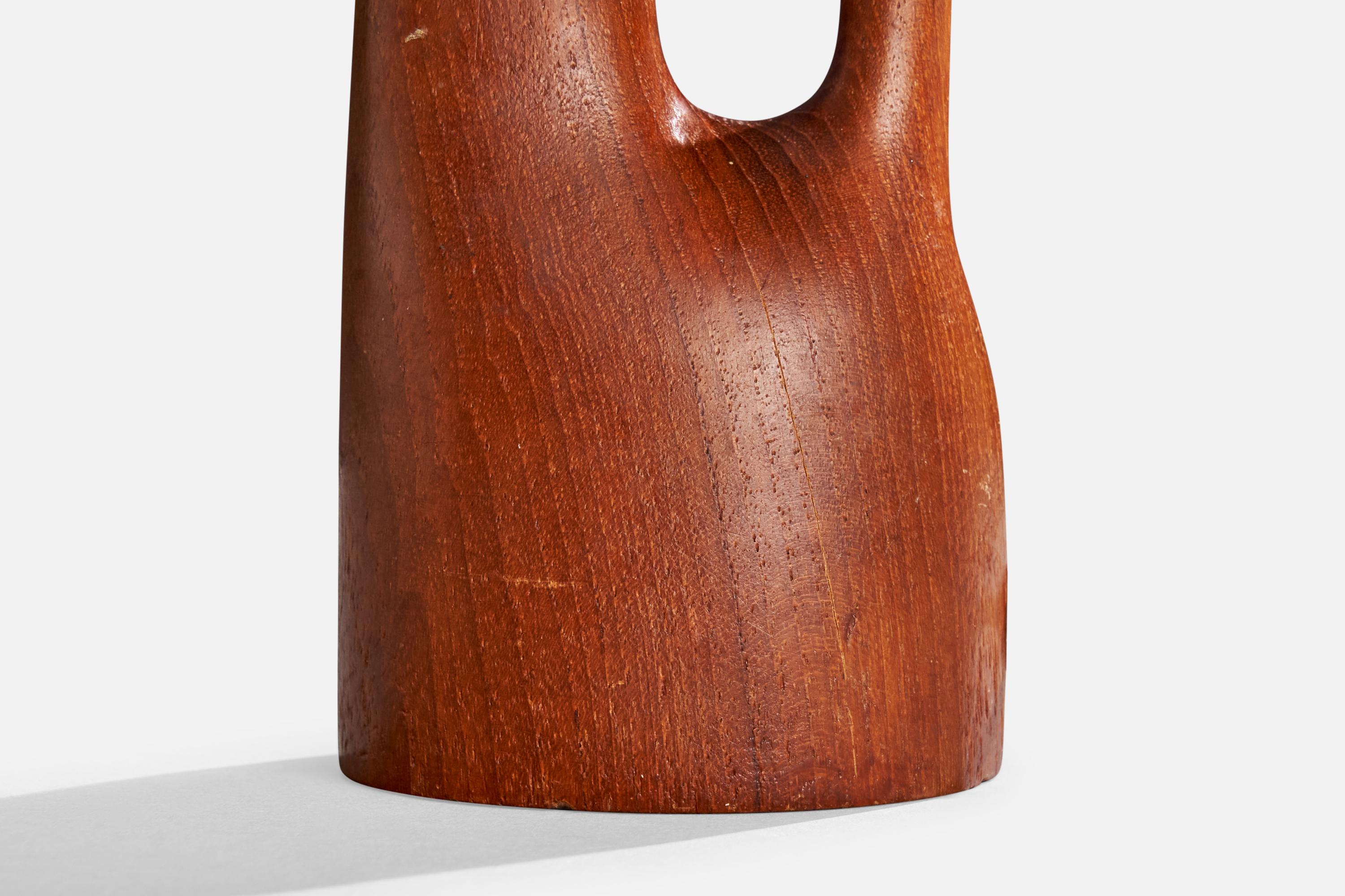 Swedish Designer, Table Lamp, Teak, Sweden, 1950s For Sale 5