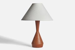 Swedish Designer, Table Lamp, Teak, Sweden, 1950s