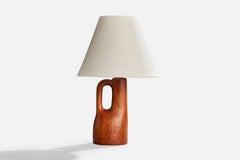 Diseñador sueco, Lámpara de mesa, Teca, Suecia, años 1950