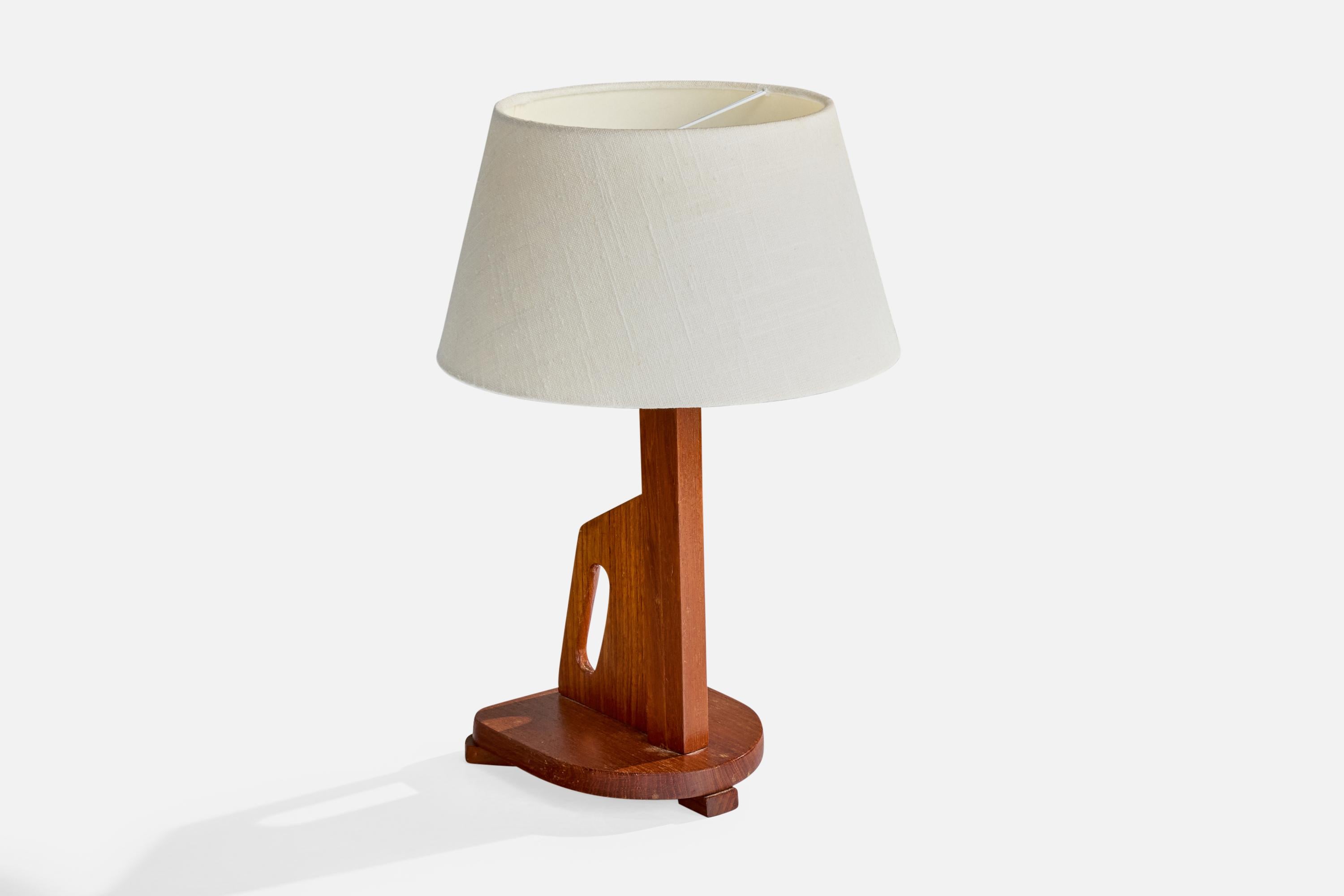 Diseñador sueco, Lámpara de mesa, Teca, Suecia, años 1950 Moderno de mediados de siglo en venta